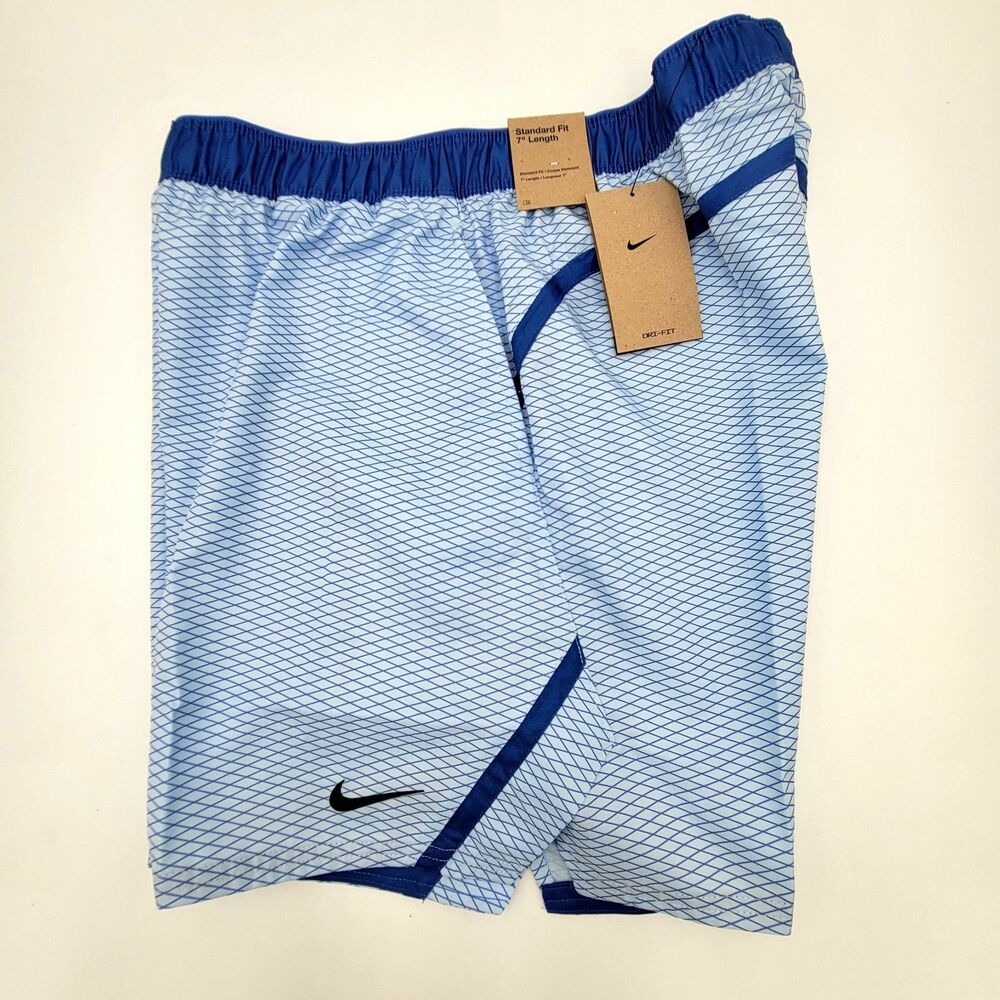 Nike Court Victory Dri-FIT 7" Men's Tennis Shorts Size L Blue Geometric NWT - Picture 4 of 4